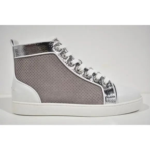 Christian Louboutin Men Louis Orlato Flat Elegant Argento High Top Sneaker 45 12